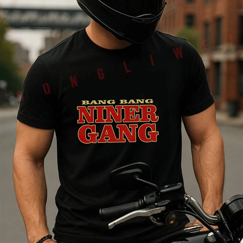 Bang-Bang-Niner-Gang Motorcycle T-Shirt Cotton Cute Men T Shirts Summer Casual Short Sleeve Round Neck Tees
Bang-Bang-Niner-Gang Motorcycle T-Shirt Cotton Cute Men T Shirts Summer Casual Short Sleeve Round Neck Tees