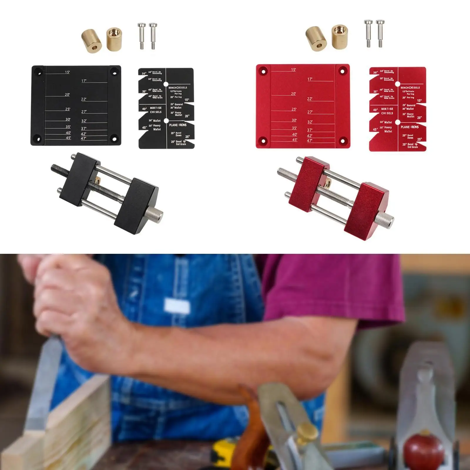 Fixed Angle Sharpener Measuring Plate Set Chisel Sharpening Kit Sturdy Compact Metal Easy to Use Guide Sharpening Jig
Fixed Angle Sharpener Measuring Plate Set Chisel Sharpening Kit Sturdy Compact Metal Easy to Use Guide Sharpening Jig