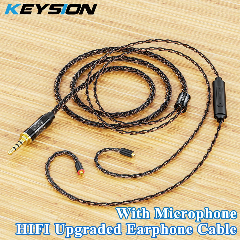 KEYSION 0.78mm 2Pin MMCX 8 Core Microphone Upgraded Earphone Cable 3.5mm Single Crystal Copper DIY Audio HiFi Headphones Cable
KEYSION 0.78mm 2Pin MMCX 8 Core Microphone Upgraded Earphone Cable 3.5mm Single Crystal Copper DIY Audio HiFi Headphones Cable