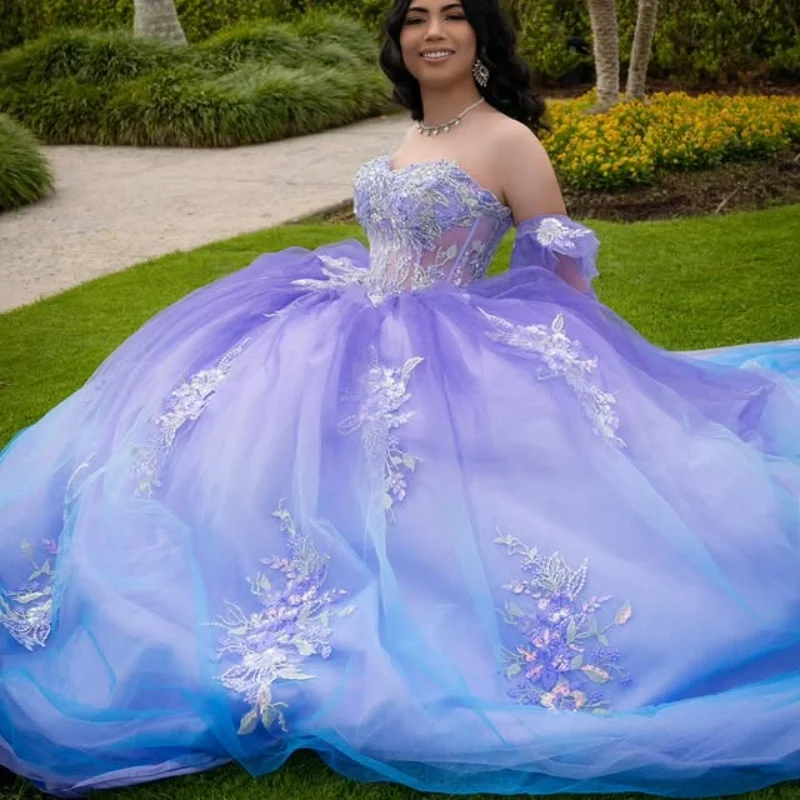 Лавандово-фиолетовое платье Quinceanera с открытыми плечами по индивидуальному заказу, аппликация с блестками, кружевное платье с кристаллами и бантом, платья de 15, Quinceanera
Лавандово-фиолетовое платье Quinceanera с открытыми плечами по индивидуальному заказу, аппликация с блестками, кружевное платье с кристаллами и бантом, платья de 15, Quinceanera