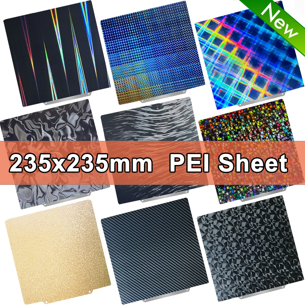 PEI Sheet for Ender 3, Ender 5 Pro, Ender 3 V2, Elegoo Neptune 4, Neptune 4/3 Pro Build Plate Magnetic Bed Spring Steel Sheet
PEI Sheet for Ender 3, Ender 5 Pro, Ender 3 V2, Elegoo Neptune 4, Neptune 4/3 Pro Build Plate Magnetic Bed Spring Steel Sheet