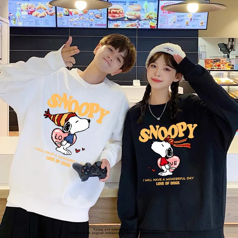 New Snoopy cartoon pattern long sleeve cute print lazy style sweatshirt round neck top men and women couple outfit wholesale
New Snoopy cartoon pattern long sleeve cute print lazy style sweatshirt round neck top men and women couple outfit wholesale