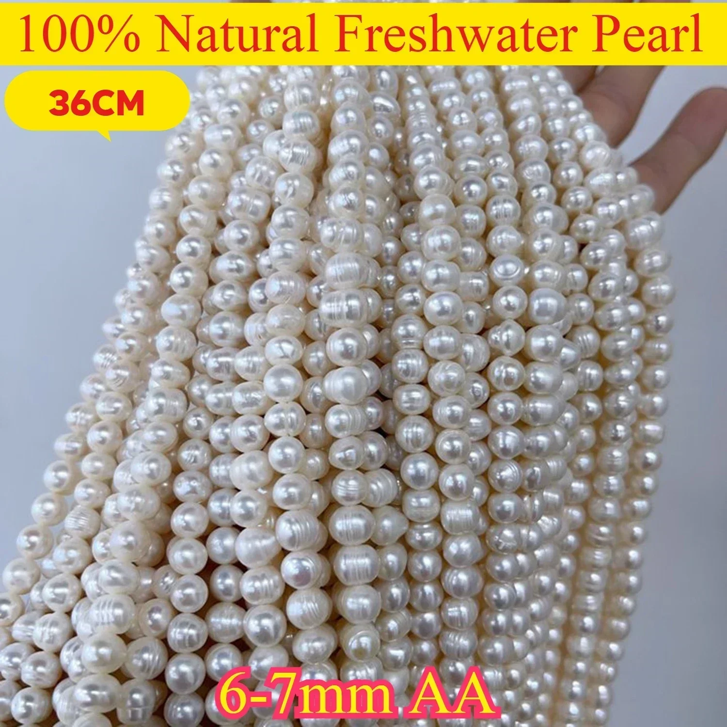6-7mm AA Exquisite New Natural Round White Freshwater Pearl Bead Jewelry Make DIY Necklace Bracelet Accessories Women Wedding
6-7mm AA Exquisite New Natural Round White Freshwater Pearl Bead Jewelry Make DIY Necklace Bracelet Accessories Women Wedding