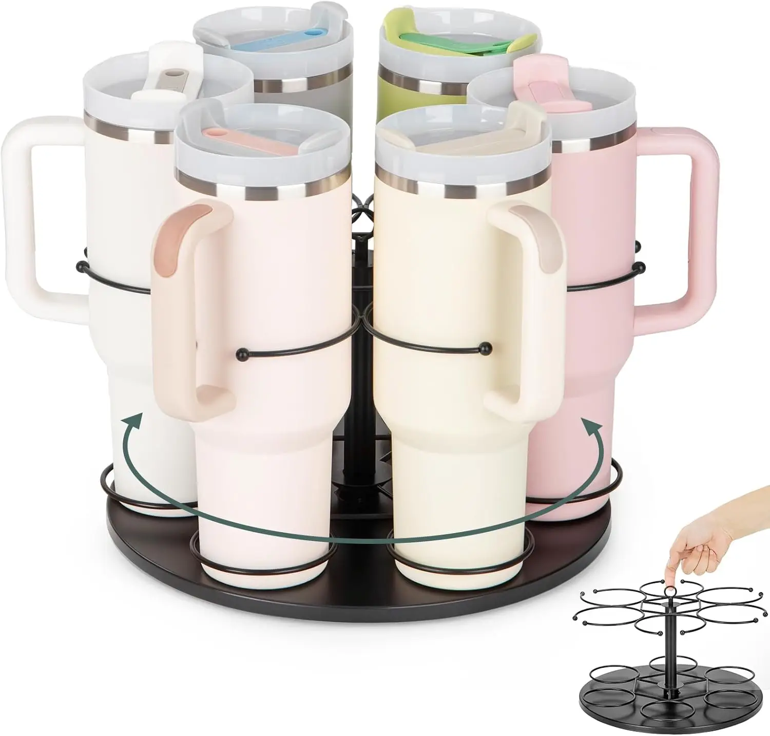 Rotating Cup Organizer for 40oz/30oz/20oz Bottles, Easy Install Kitchen Storage
Rotating Cup Organizer for 40oz/30oz/20oz Bottles, Easy Install Kitchen Storage