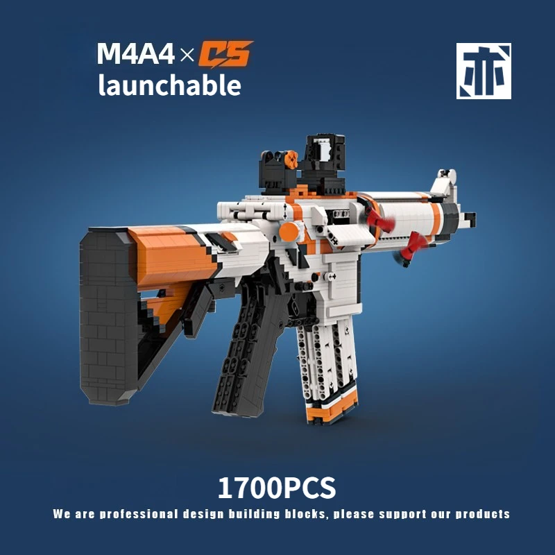 1700PCS M4A4 Assault Rifle Building Blocks Emissibility With Bullet Assemble Gun Bricks Weapon Toy Gift For Military Fan
1700PCS M4A4 Assault Rifle Building Blocks Emissibility With Bullet Assemble Gun Bricks Weapon Toy Gift For Military Fan