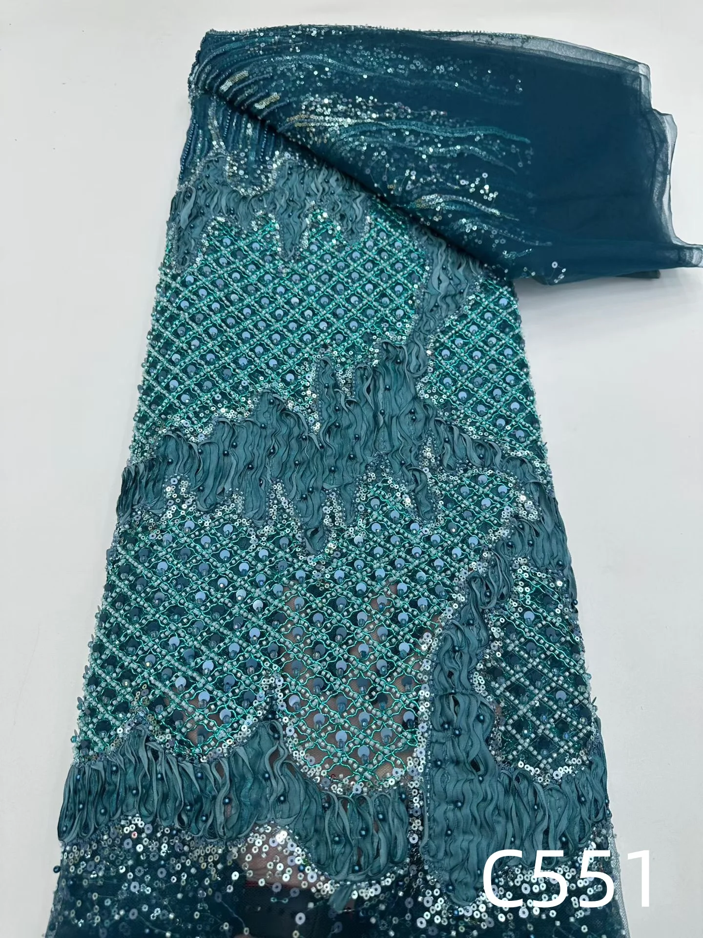 Luxury African Beaded Lace Fabric High Quality 2026 Beads Embroidery French Tulle Laces 5 Yards for Nigerian Wedding Dress
Luxury African Beaded Lace Fabric High Quality 2026 Beads Embroidery French Tulle Laces 5 Yards for Nigerian Wedding Dress