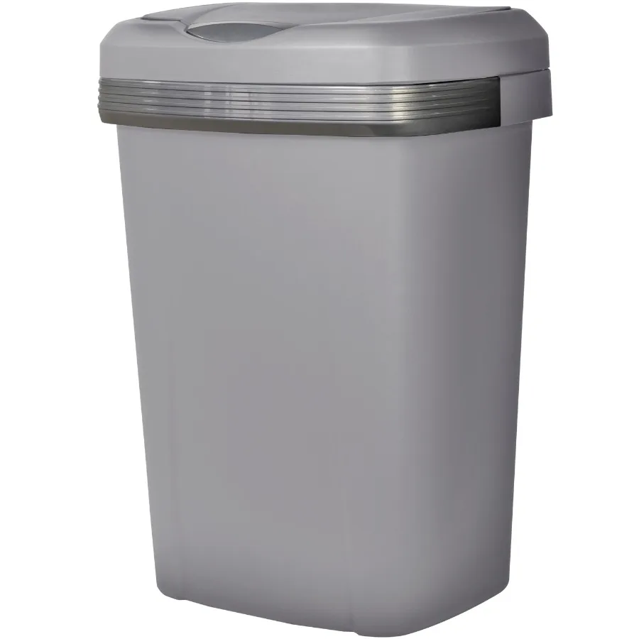 12.1 Gallon Kitchen Trash Can with Touch-Top Push Button Lid, Gray Plastic Garbage Bin for Living Room, Bedroom Office Use Odor
12.1 Gallon Kitchen Trash Can with Touch-Top Push Button Lid, Gray Plastic Garbage Bin for Living Room, Bedroom Office Use Odor