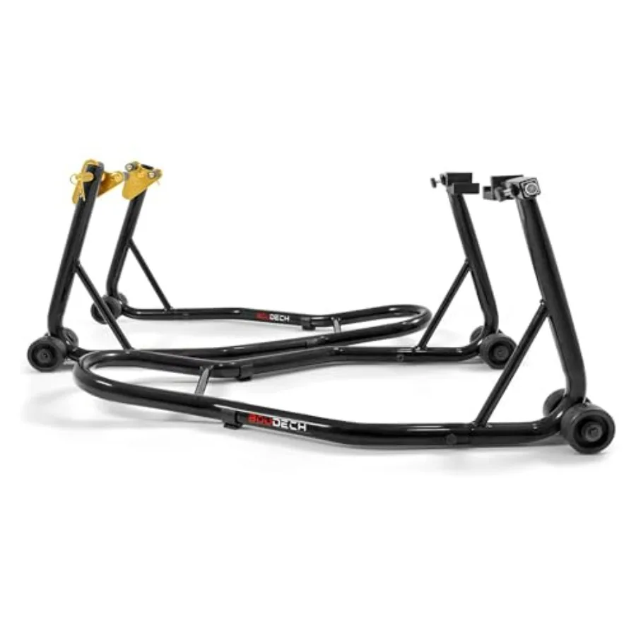 BOUDECH Heavy Duty Motorcycle Stand Lift 850lbs Front Rear Combo Lift Stand with Dymond Shape Front Wheel and U Fork Rear Wheel
BOUDECH Heavy Duty Motorcycle Stand Lift 850lbs Front Rear Combo Lift Stand with Dymond Shape Front Wheel and U Fork Rear Wheel