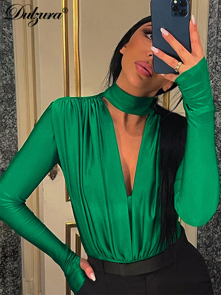 Dulzura Autumn Ruched Y2K Clothes Long Sleeve V-Neck Hollow Out Bodycon Skinny Bodysuit For Women Club Streetwear Romper Outfits
Dulzura Autumn Ruched Y2K Clothes Long Sleeve V-Neck Hollow Out Bodycon Skinny Bodysuit For Women Club Streetwear Romper Outfits