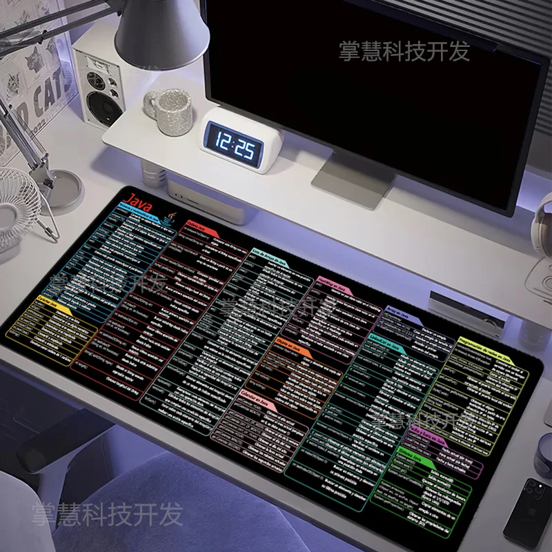 Spanish Java Programing Mouse Pad Large Extended Shortcuts Keyboard Mousepad Cheat Sheet Non-Slip Desk Mat for Software Engineer