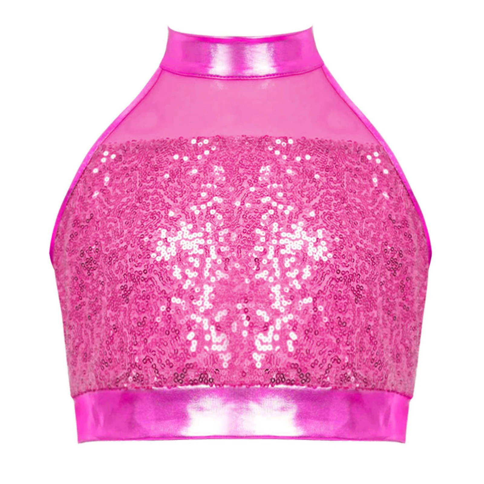 Kids Girls Jazz Latin Dance Performance Tops Vest Sleeveless Mock Neck Glitter Sequin Mesh Patchwork Keyhole Back Tank Crop Top
Kids Girls Jazz Latin Dance Performance Tops Vest Sleeveless Mock Neck Glitter Sequin Mesh Patchwork Keyhole Back Tank Crop Top