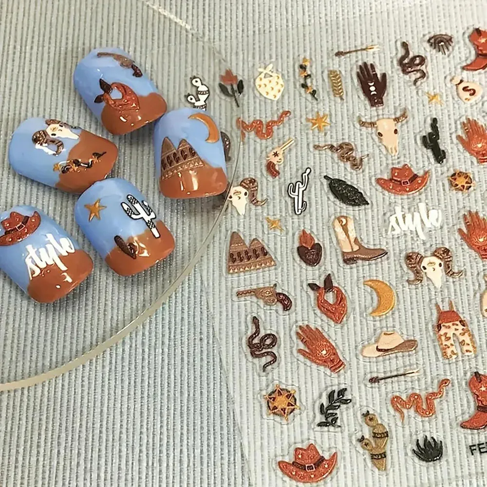 Morocco Style Exotic Nail Decals 5D Adhesive Nail Supplies Snake Cowboy Clothing Cow Nail Sticker Decals Women Manicure Slider
Morocco Style Exotic Nail Decals 5D Adhesive Nail Supplies Snake Cowboy Clothing Cow Nail Sticker Decals Women Manicure Slider