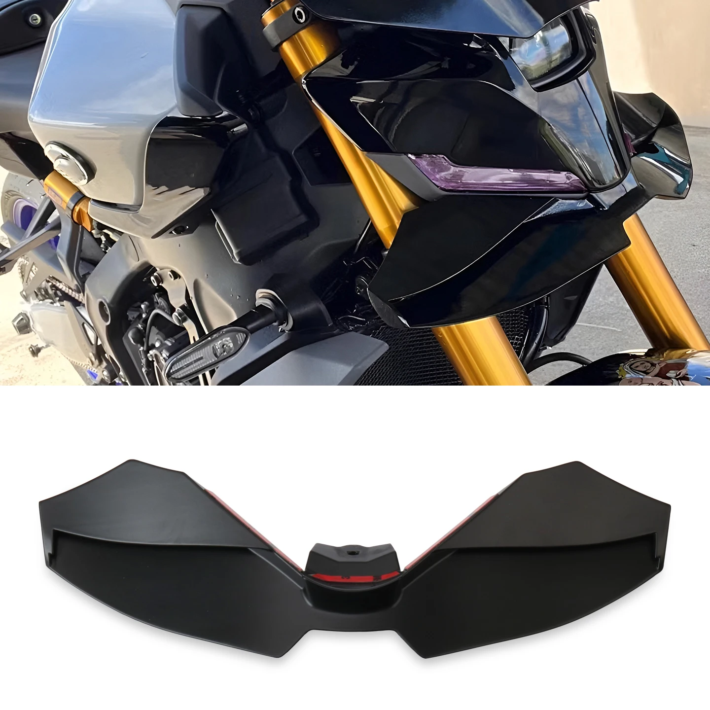 Motorcycle Downforce Naked Frontal Spoilers Winglet Aerodynamic Wing Front Spoiler Kit For MT-09 MT09 MT-09 SP 2024-2025
Motorcycle Downforce Naked Frontal Spoilers Winglet Aerodynamic Wing Front Spoiler Kit For MT-09 MT09 MT-09 SP 2024-2025
