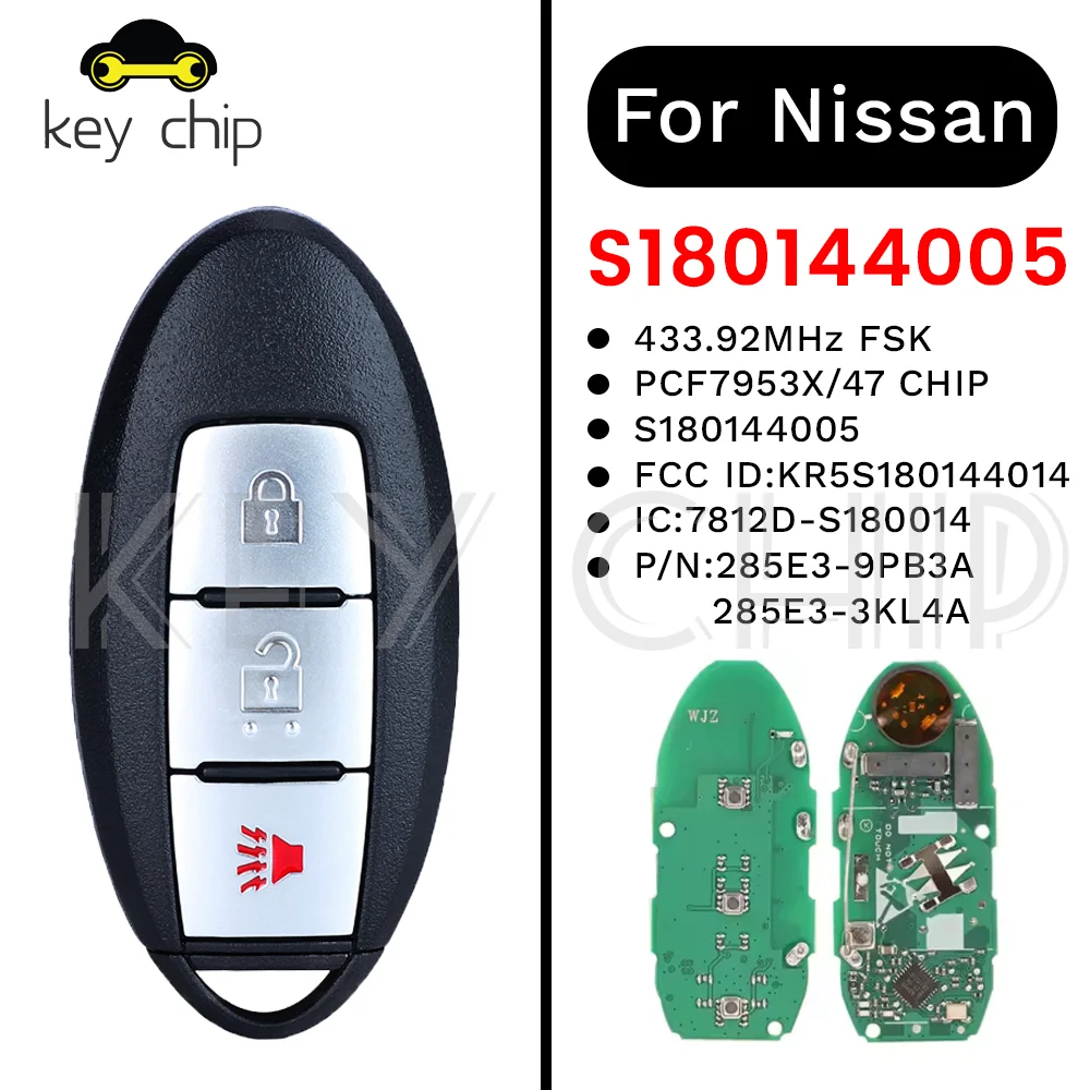 S180144005 KR5S180144014 Смарт-ключ для Nissan Pathfinder 285E3-9PB3A/285E3-3KL4A PCF7953X 47 ЧИП 433,92 МГц FSK
S180144005 KR5S180144014 Смарт-ключ для Nissan Pathfinder 285E3-9PB3A/285E3-3KL4A PCF7953X 47 ЧИП 433,92 МГц FSK