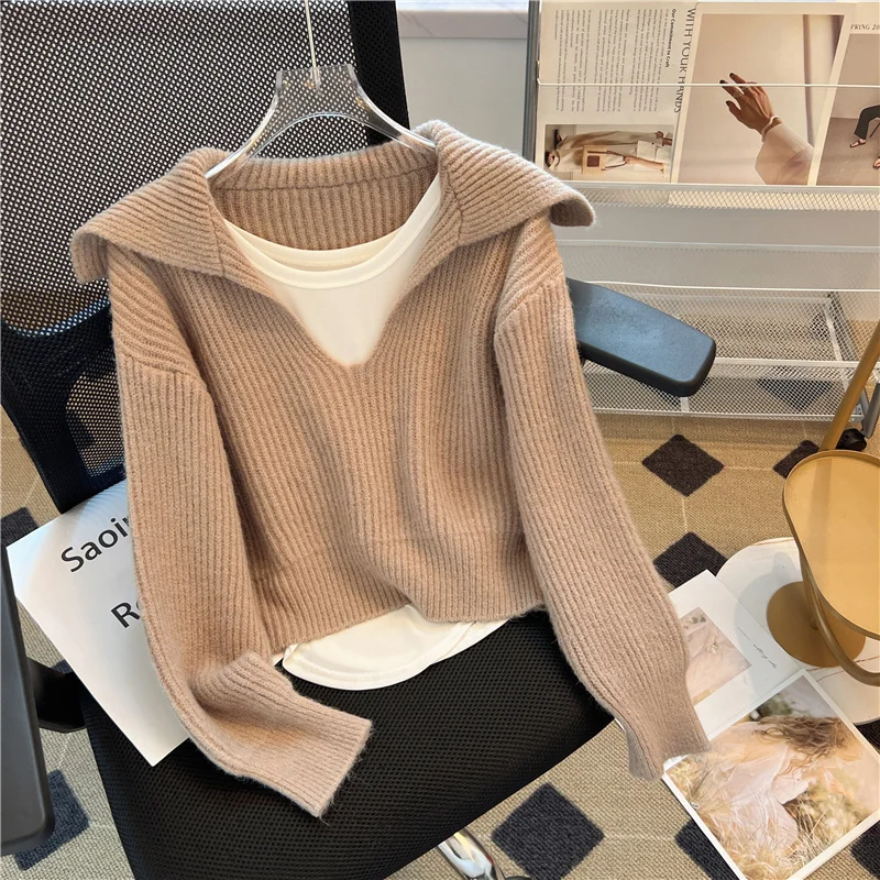Autumn Winter Design Sense Set Women 2 Pieces Y2k Chic Sailor Collar Grunge Knit Top Suit+ Sleeveless Vest High Street Outfits
Autumn Winter Design Sense Set Women 2 Pieces Y2k Chic Sailor Collar Grunge Knit Top Suit+ Sleeveless Vest High Street Outfits