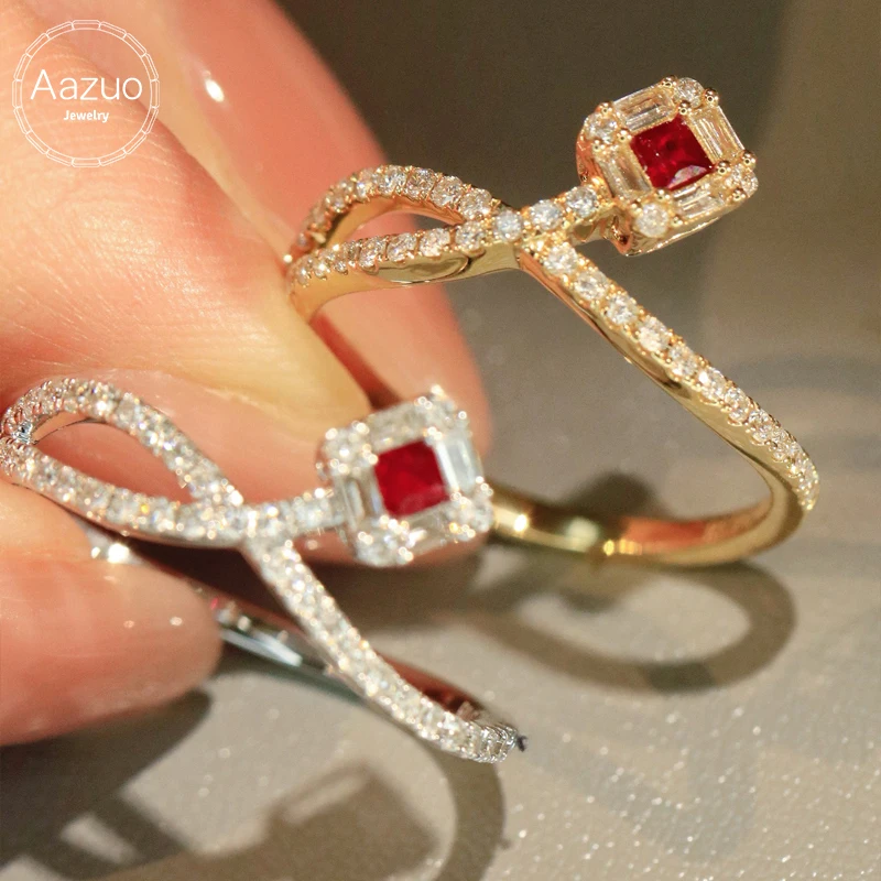 Aazuo 100% 18K Pure Solid Gold Natrual Ruby Real Diamonds Lines Ring Gifted For Woman Wedding Day Deluxe Banquet Party
Aazuo 100% 18K Pure Solid Gold Natrual Ruby Real Diamonds Lines Ring Gifted For Woman Wedding Day Deluxe Banquet Party