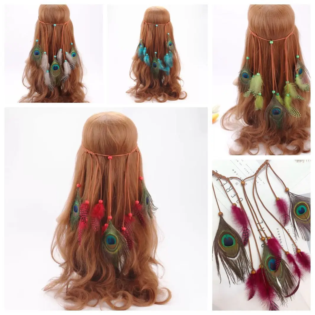 European and American Bohemian Peacock Feather Headband African Savage Dress Up Ethnic Style Tassel Headband 498
European and American Bohemian Peacock Feather Headband African Savage Dress Up Ethnic Style Tassel Headband 498