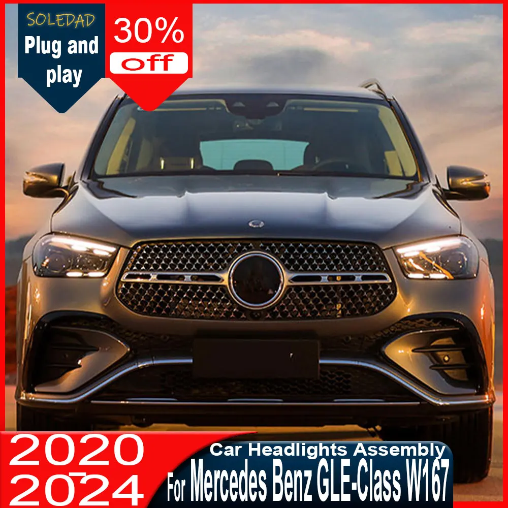 New LED Car Headlights For Mercedes-Benz GLE-Class W167 Headlight 2020-2024 Signals Accessories Daytime Running Lights
New LED Car Headlights For Mercedes-Benz GLE-Class W167 Headlight 2020-2024 Signals Accessories Daytime Running Lights