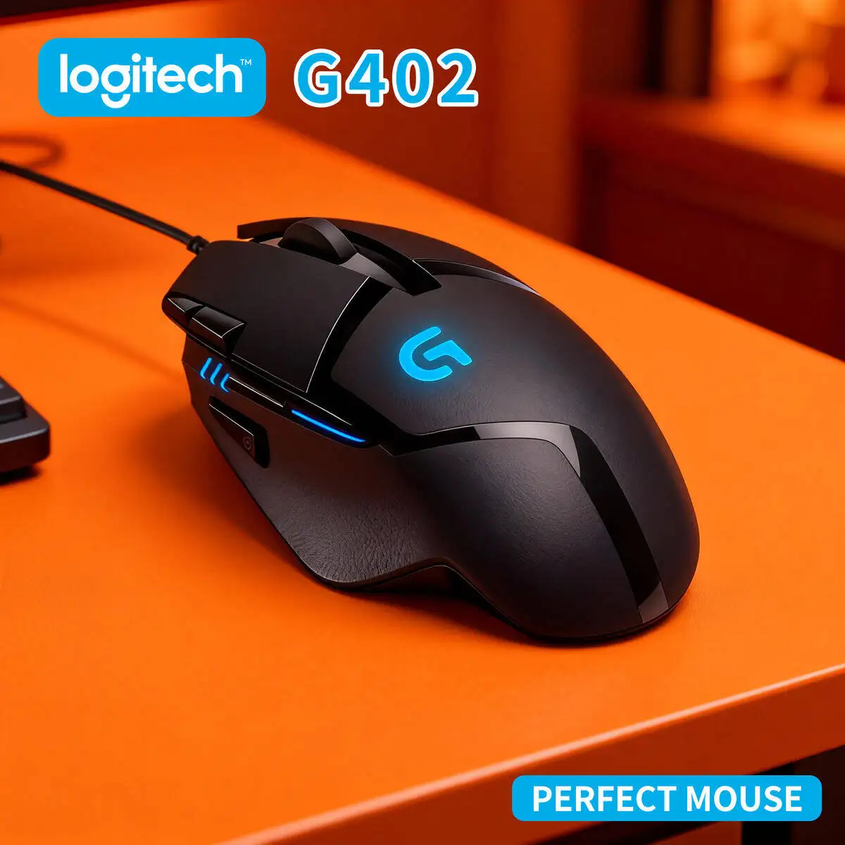 Logitech G402 Mouse, 4000 DPI Optical Sensor, 4 Programmable Memory Profiles, Comfort Fit
Logitech G402 Mouse, 4000 DPI Optical Sensor, 4 Programmable Memory Profiles, Comfort Fit