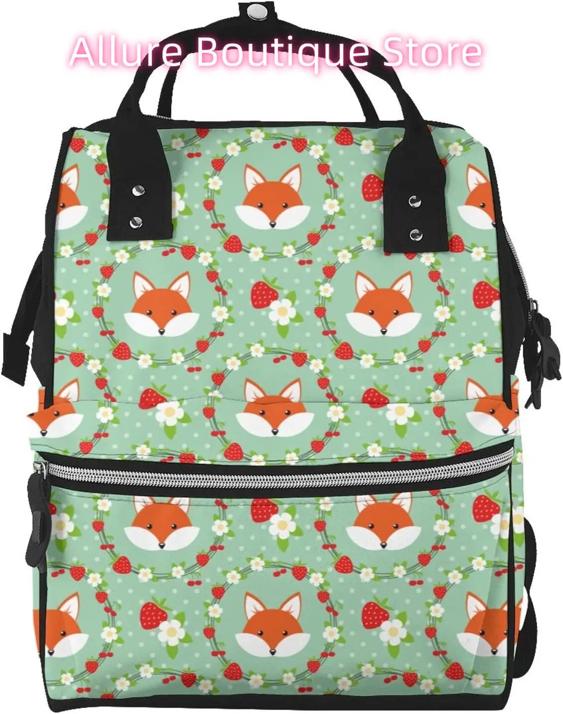 Wreath Fox Diaper Bag Backpack for Women Large Capacity Nappy Bag Multifunction Waterproof Mummy Backpacks for Mom Dad Essential
Wreath Fox Diaper Bag Backpack for Women Large Capacity Nappy Bag Multifunction Waterproof Mummy Backpacks for Mom Dad Essential