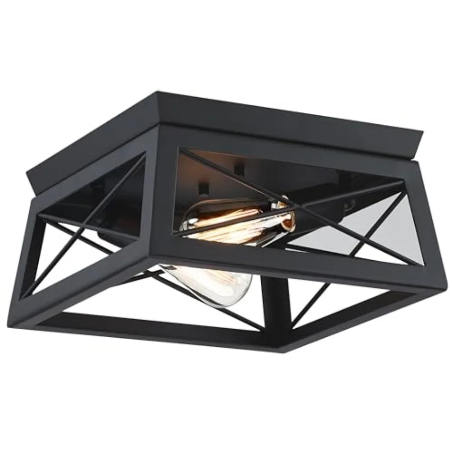 Flush Mount Modern Industrial Square Ceiling Light for Outdoor Porch Indoor Kitchen Hallway Entry - Rustic Style 2-Light
Flush Mount Modern Industrial Square Ceiling Light for Outdoor Porch Indoor Kitchen Hallway Entry - Rustic Style 2-Light