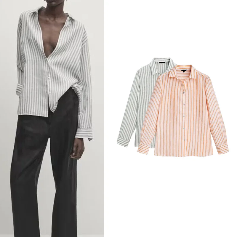 MD Women's Summer New Commuter Sle Lightweight Comfortable Mixed Linen Stripe irt Long Sve Turn-down Collar Regular Le...
MD Women's Summer New Commuter Sle Lightweight Comfortable Mixed Linen Stripe irt Long Sve Turn-down Collar Regular Le...