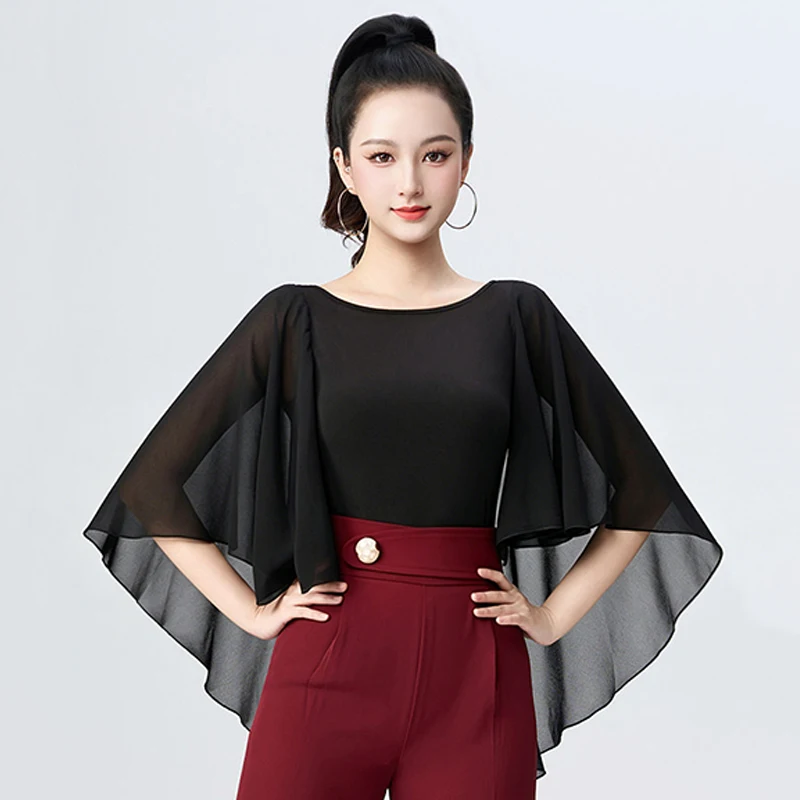 Black Ballroom Dance Top Women Waltz Modern Dance Training Clothes Floating Sleeve Bodysuit Adult Dancer Practice Wear AMY3906
Black Ballroom Dance Top Women Waltz Modern Dance Training Clothes Floating Sleeve Bodysuit Adult Dancer Practice Wear AMY3906