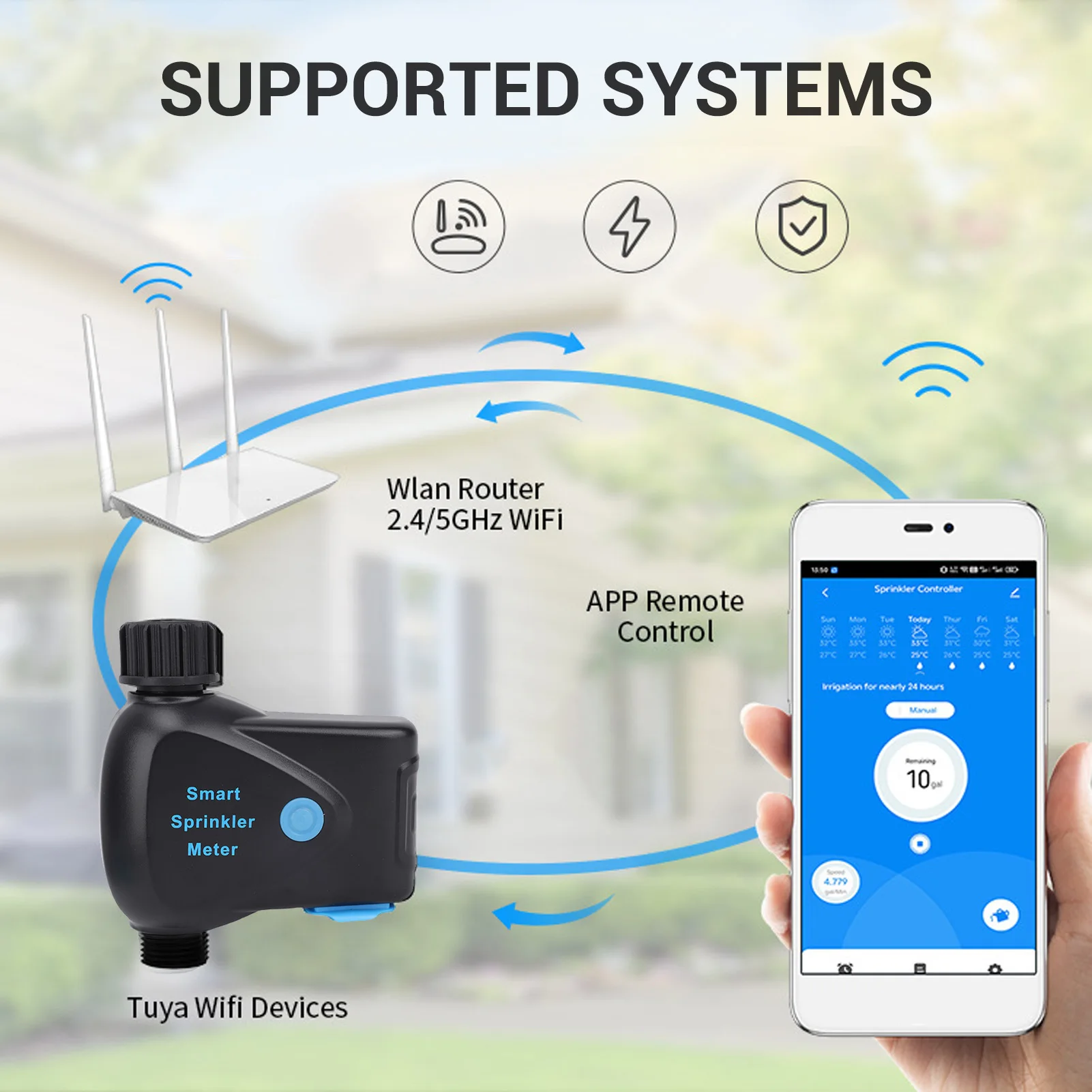 Умный таймер спринклера, напоминание о низком заряде батареи, эффективное отслеживание, запись полива, энергосберегающий контроллер спринклера для газона, бассейна
Умный таймер спринклера, напоминание о низком заряде батареи, эффективное отслеживание, запись полива, энергосберегающий контроллер спринклера для газона, бассейна