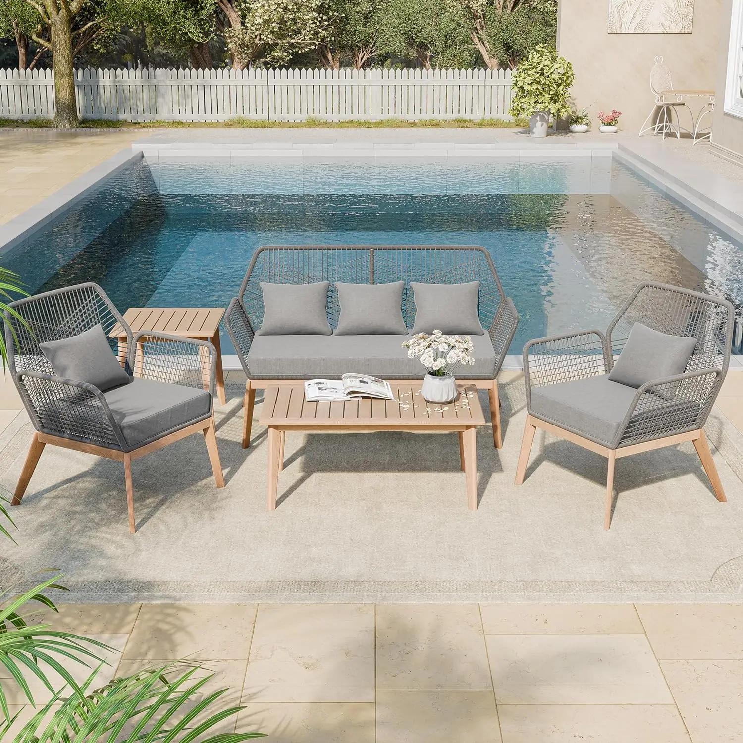 Kullavik Outdoor Patio Furniture Set,5 Pieces Indoor Rope Woven Sectional Sofa Set Modern Oak Patio Conversation Sets with Woode
Kullavik Outdoor Patio Furniture Set,5 Pieces Indoor Rope Woven Sectional Sofa Set Modern Oak Patio Conversation Sets with Woode