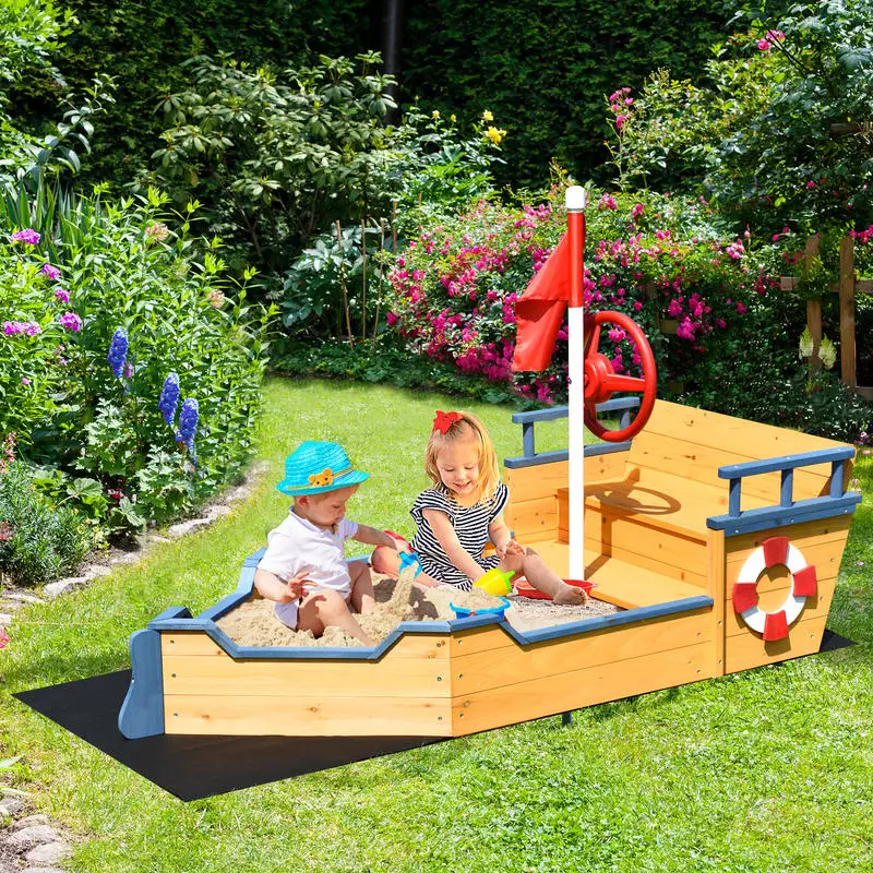 Kids Pirate Boat Wooden Sandbox Children Outdoor Playset
Kids Pirate Boat Wooden Sandbox Children Outdoor Playset