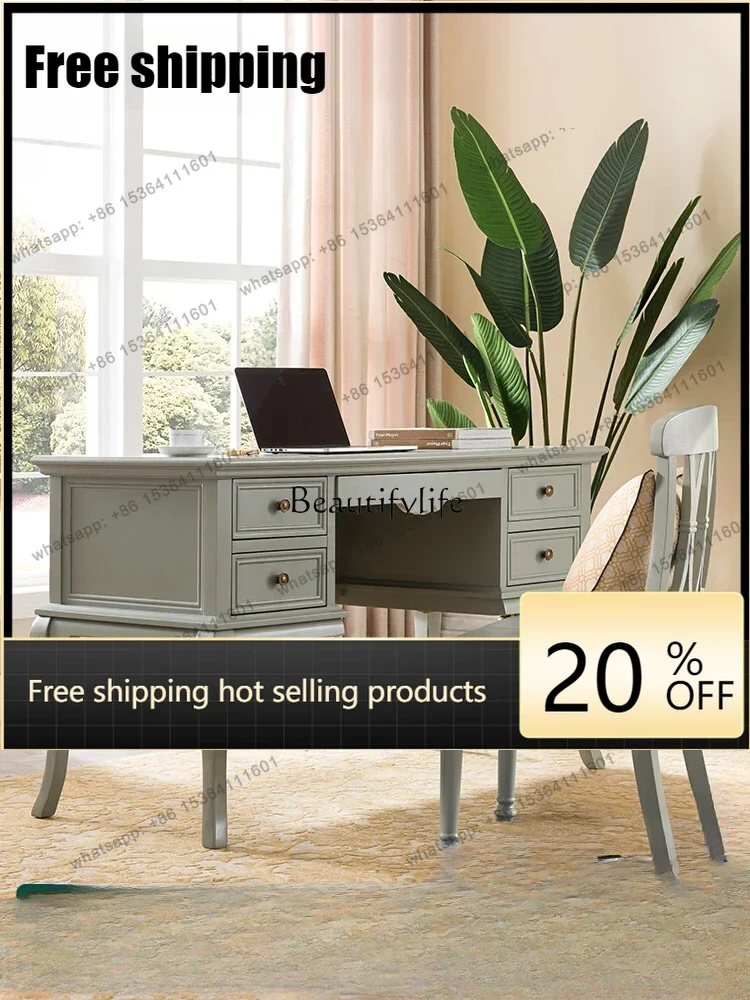 X4 American country desk pastoral style writing desk old office table and chair matching
X4 American country desk pastoral style writing desk old office table and chair matching
