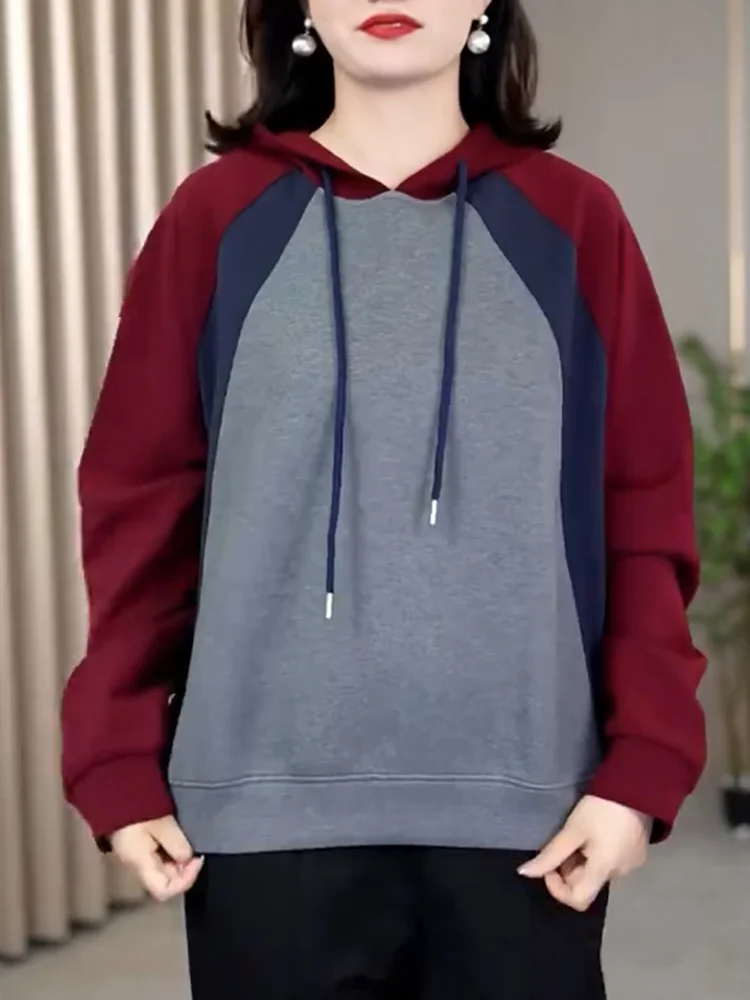 Корейская модная универсальная толстовка с цветными вставками больших размеров, стройнящая, для женщин, осенний сезон, с длинными рукавами
Корейская модная универсальная толстовка с цветными вставками больших размеров, стройнящая, для женщин, осенний сезон, с длинными рукавами