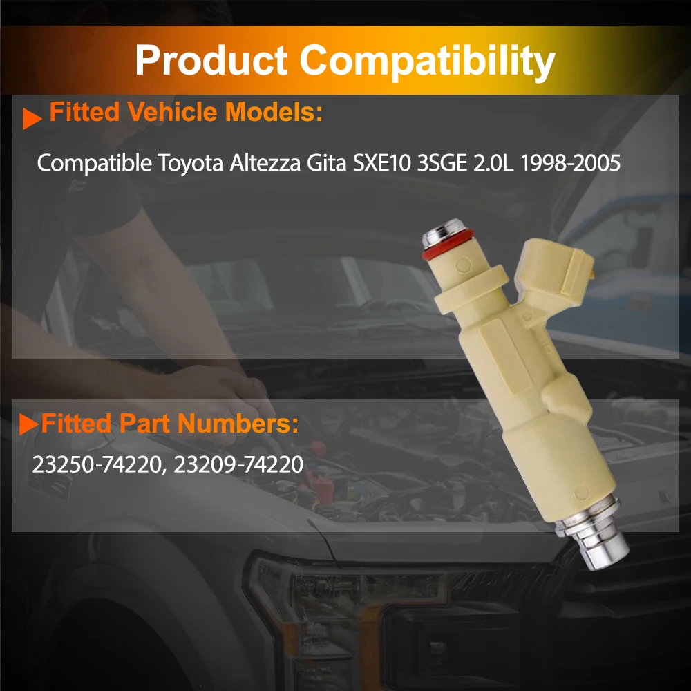 4pcs Fuel Injector Auto Accessories Replace For Toyota Altezza Gita SXE10 3SGE 2.0L 1998-2005 23250-74220 23209-74220
4pcs Fuel Injector Auto Accessories Replace For Toyota Altezza Gita SXE10 3SGE 2.0L 1998-2005 23250-74220 23209-74220