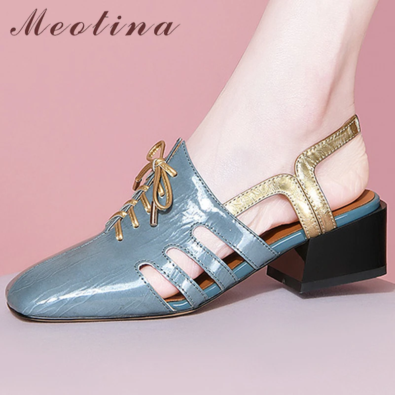 Meotina Women Genuine Leather Gladiator Sandals Square Toe Fashion Sandals Ladies Square Mid Heel Shoes Summer Blue White 40
Meotina Women Genuine Leather Gladiator Sandals Square Toe Fashion Sandals Ladies Square Mid Heel Shoes Summer Blue White 40