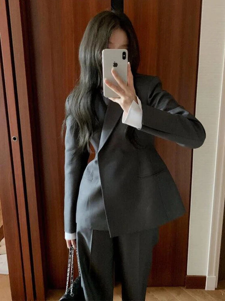 Ele ey Suit Set for Women Commute Wide Leg Pants Profional Clothing Autumn Winter New Sle Busin Women Suit
Ele ey Suit Set for Women Commute Wide Leg Pants Profional Clothing Autumn Winter New Sle Busin Women Suit