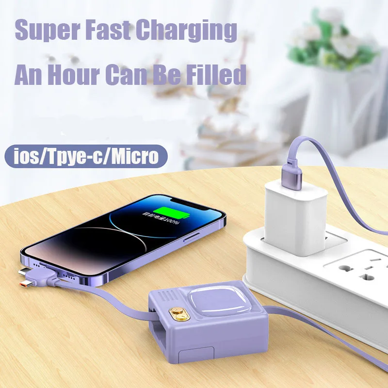 Retro TV Retractable 3-in-1 Data Cable Stand Fast Charge 100W Mobile Phone Charging Cable
Retro TV Retractable 3-in-1 Data Cable Stand Fast Charge 100W Mobile Phone Charging Cable