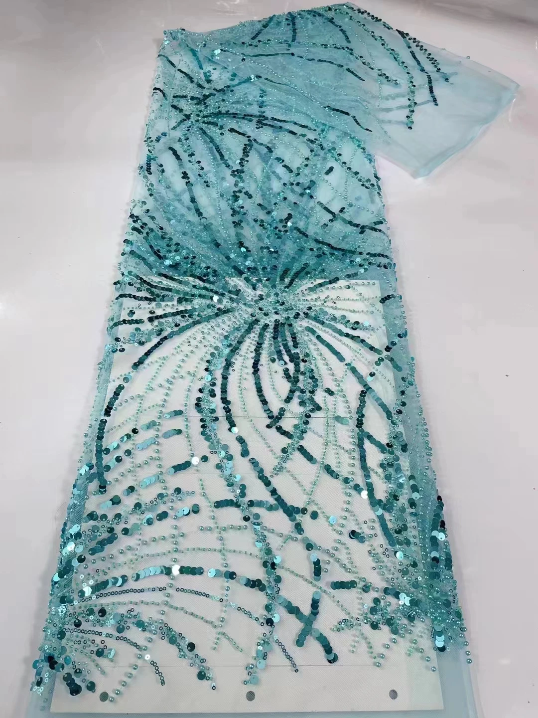 New Beaded Sequins Lace Mesh Fireworks Striped Beads, Luxury High-end Wedding Dress Cheongsam
New Beaded Sequins Lace Mesh Fireworks Striped Beads, Luxury High-end Wedding Dress Cheongsam