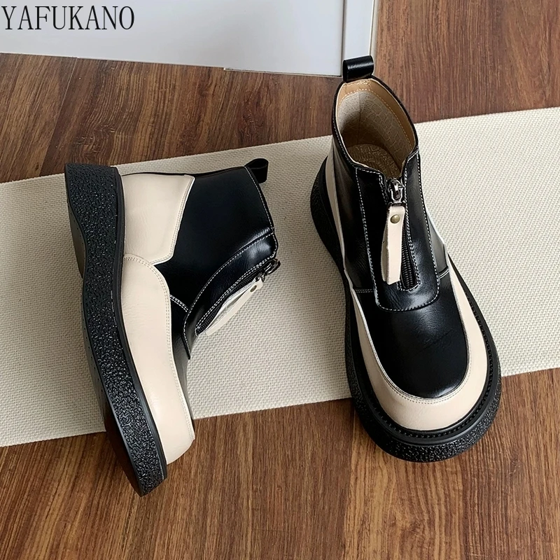 Mori Girl Retro Color Matching Wide Foot Short Boots Front Zipper Women Boots Thick Soled Increase Height Casual Ankle Boots
Mori Girl Retro Color Matching Wide Foot Short Boots Front Zipper Women Boots Thick Soled Increase Height Casual Ankle Boots