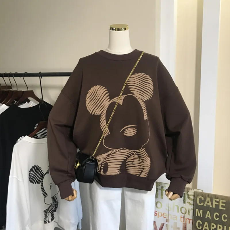 Disney Cartoon Mickey Print Long Sleeved Sweatshirt For Women Autumn And Winter New Trendy Loose Casual Versatile Round Neck Top
Disney Cartoon Mickey Print Long Sleeved Sweatshirt For Women Autumn And Winter New Trendy Loose Casual Versatile Round Neck Top