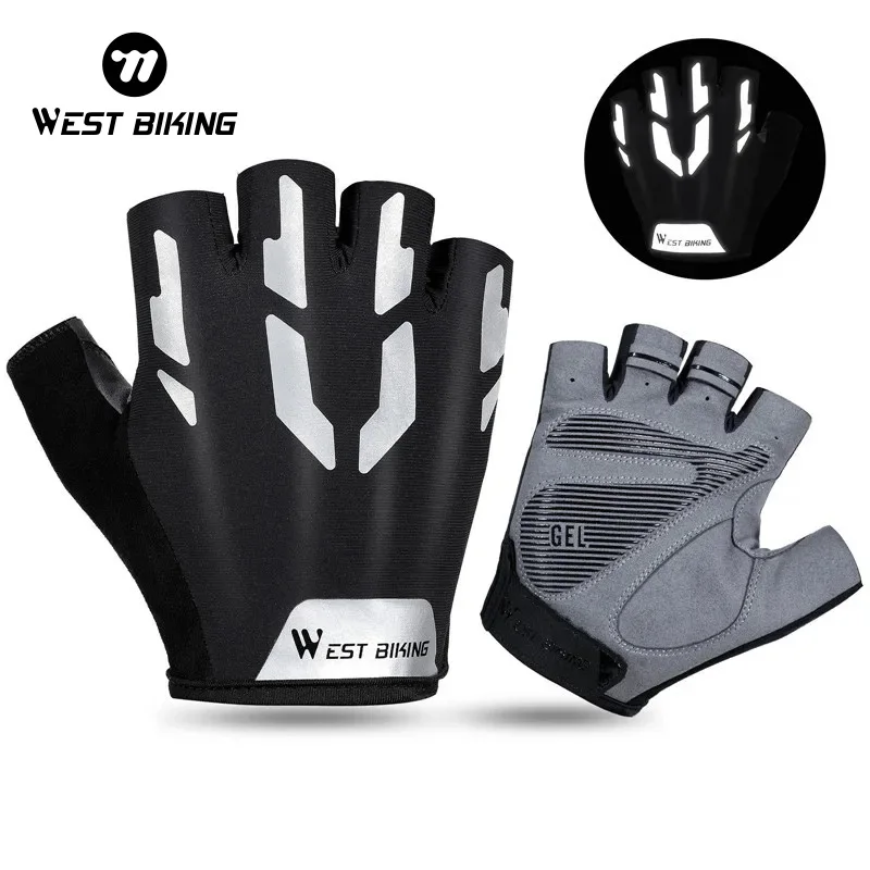 WEST BIKING Cycling Half-finger Gloves Summer Non-slip shockproof Reflective Sports Gloves Men Women Running Bicycle Gloves
WEST BIKING Cycling Half-finger Gloves Summer Non-slip shockproof Reflective Sports Gloves Men Women Running Bicycle Gloves