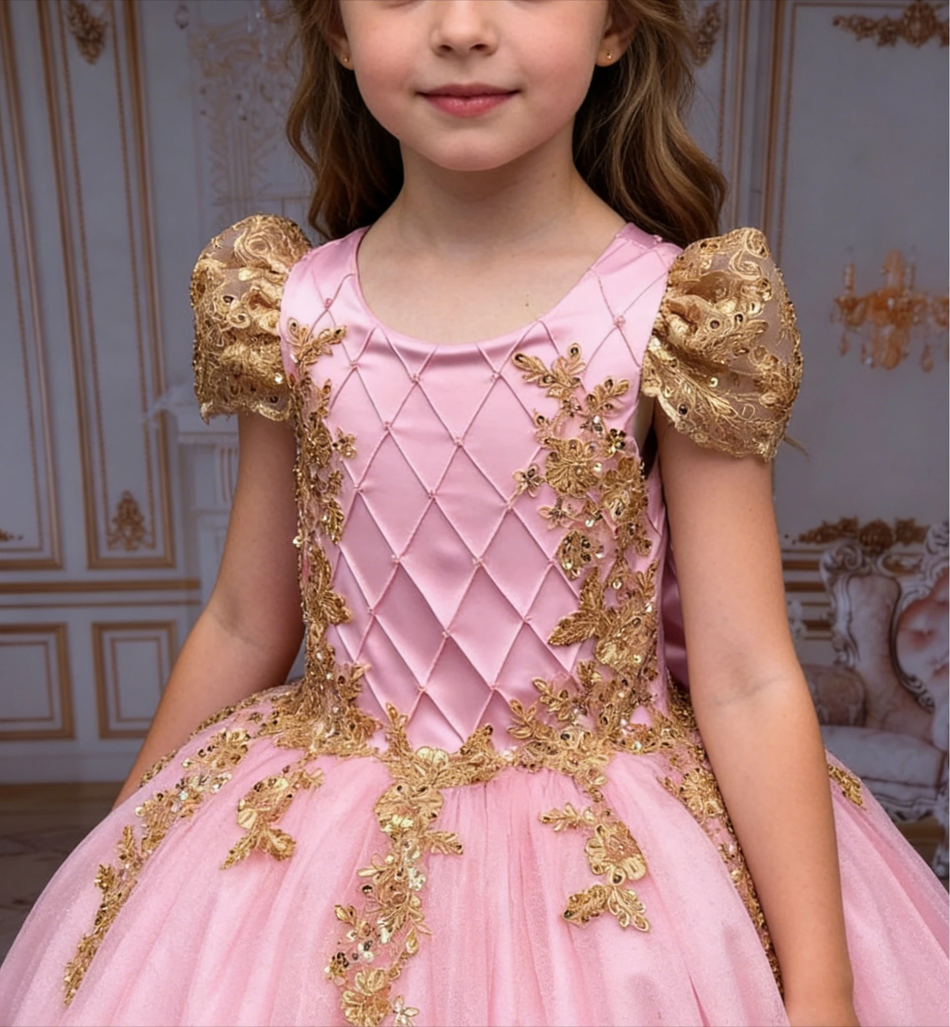 Customized Pink Flower Girl Dress for Wedding Satin Short Sleeve Applique with Bow Kids First Communion Birthday Party Gown
Customized Pink Flower Girl Dress for Wedding Satin Short Sleeve Applique with Bow Kids First Communion Birthday Party Gown