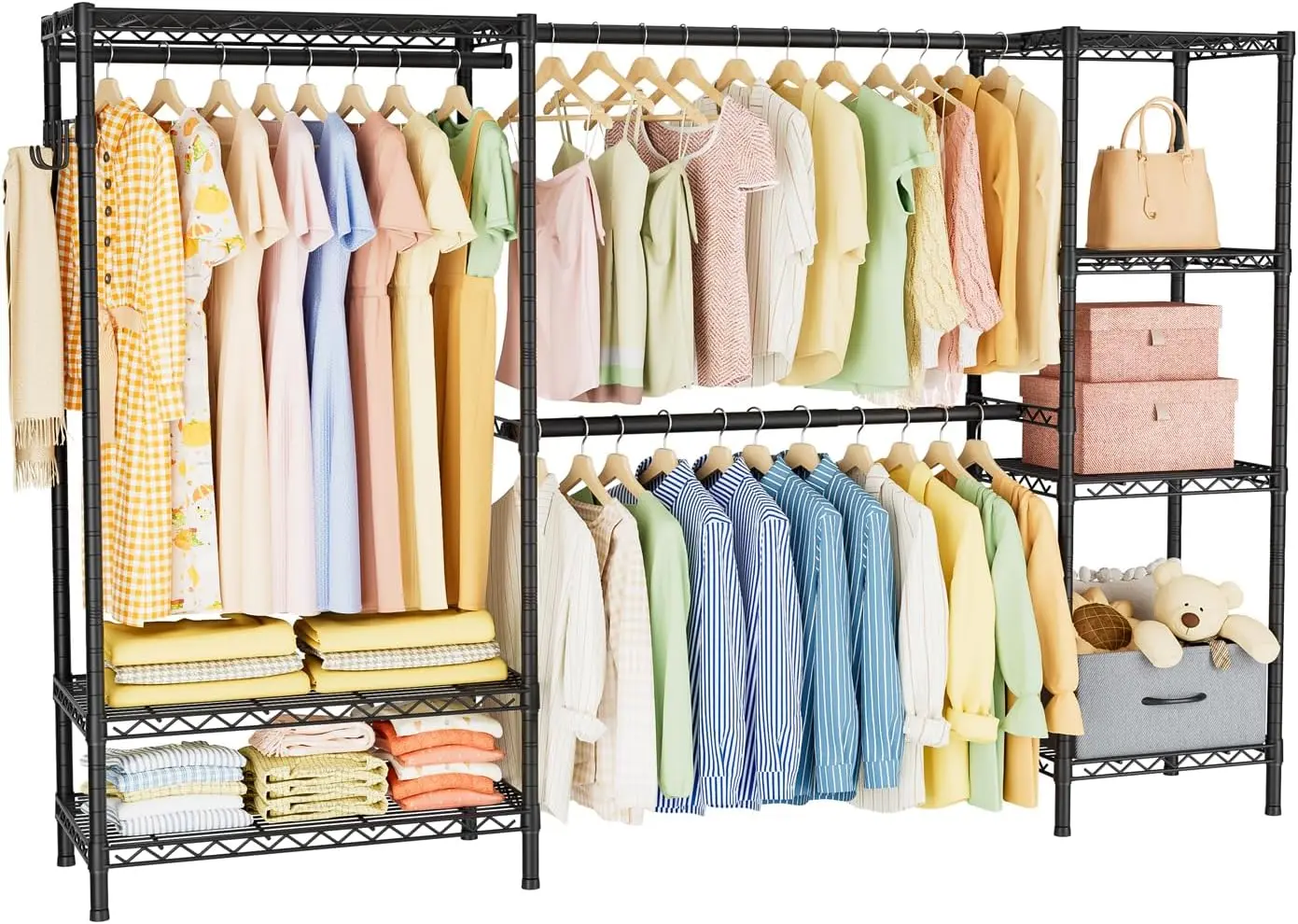 Coat Rack Clothes Wardrobe:Closet Organizer and Storage Clothing Garment Rack with Shelves Heavy Duty for Hanging Clothes Po
Coat Rack Clothes Wardrobe:Closet Organizer and Storage Clothing Garment Rack with Shelves Heavy Duty for Hanging Clothes Po