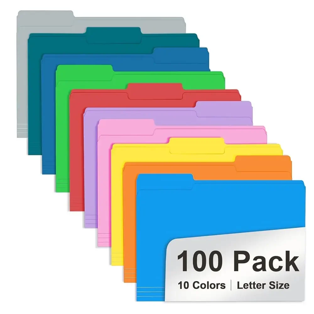 File Folder, Colored File Folders, 1/3 Cut Tab File Folder Letter Size, Filing Folders with Tabs for Office School Business
File Folder, Colored File Folders, 1/3 Cut Tab File Folder Letter Size, Filing Folders with Tabs for Office School Business