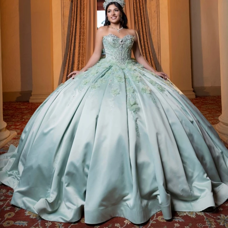 Mingt Green Princess Sweet 16 Dress Quinceanera Dresses Off The Shoulder Applique Flower Beading Crystal Bow Tull Party Birthday
Mingt Green Princess Sweet 16 Dress Quinceanera Dresses Off The Shoulder Applique Flower Beading Crystal Bow Tull Party Birthday