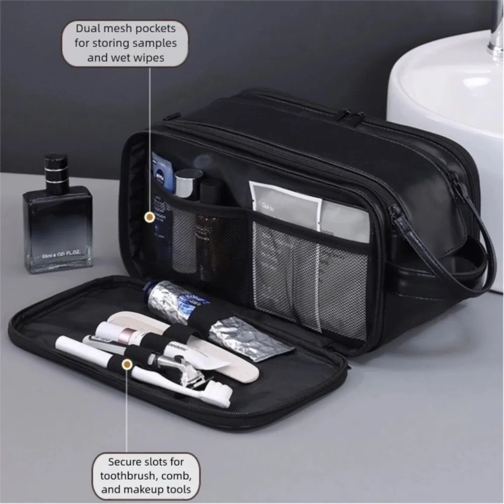 Portable Multi Pockets PU Toiletry Bag Large Capacity Waterproof Washing Organizer Bag PU Leather Hanging Bag Travel
Portable Multi Pockets PU Toiletry Bag Large Capacity Waterproof Washing Organizer Bag PU Leather Hanging Bag Travel