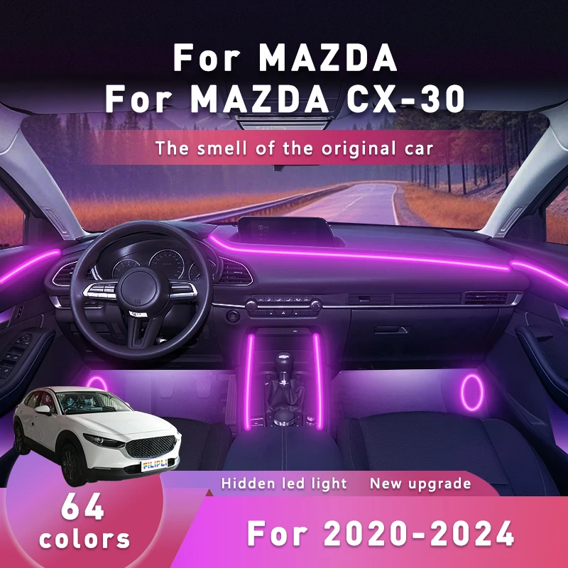 FILIPLI Для MAZDA CX-30 Для 2020-2025 Внутреннее освещение автомобиля с управлением через приложение Киберпанк Автомобильное окружающее освещение Легко установить
FILIPLI Для MAZDA CX-30 Для 2020-2025 Внутреннее освещение автомобиля с управлением через приложение Киберпанк Автомобильное окружающее освещение Легко установить