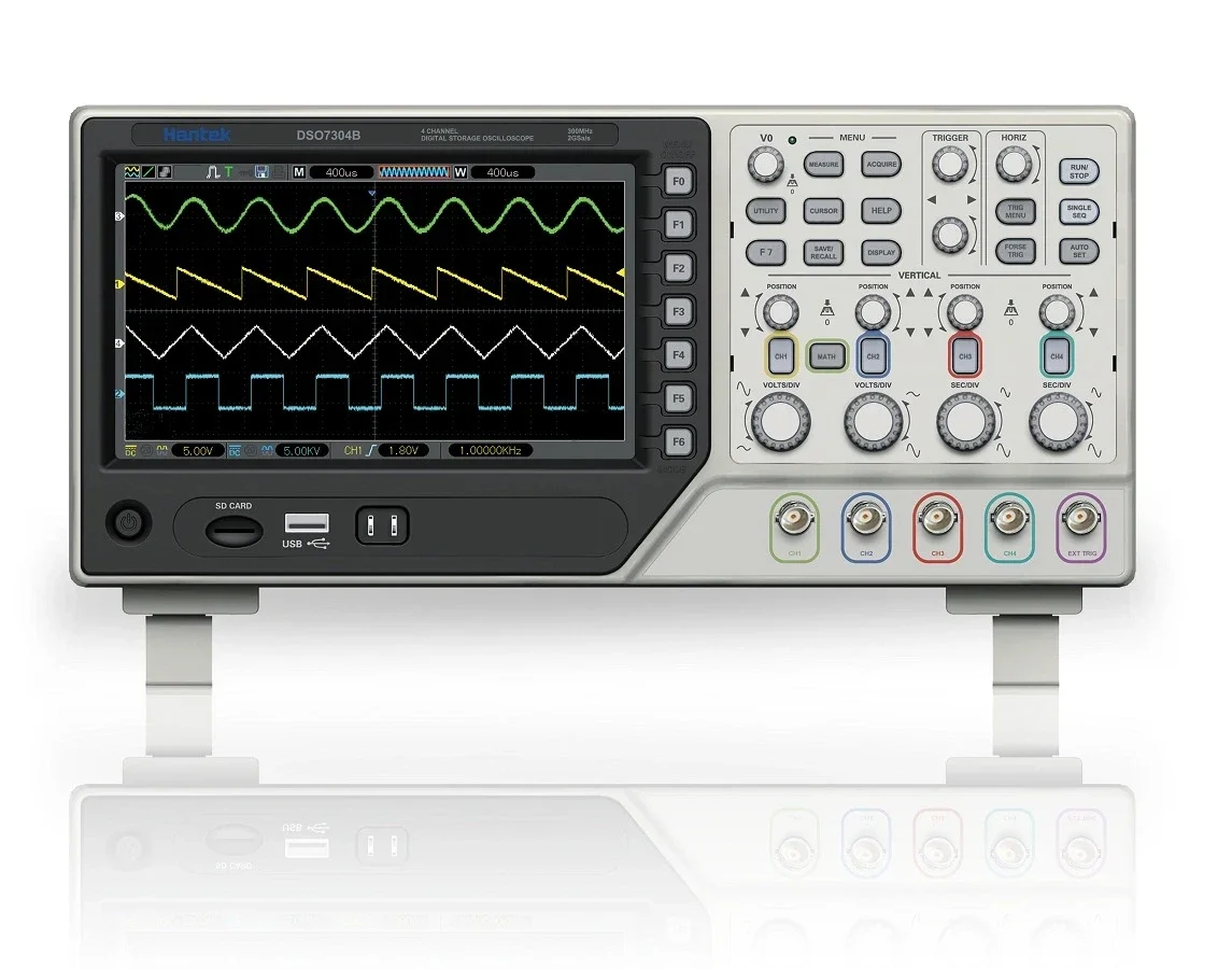 DSO7304B 300MHz 2GSa/s High Quality 7-inch LCD Digital USB Host Lightweight 4-Channel Hantek Oscilloscope
DSO7304B 300MHz 2GSa/s High Quality 7-inch LCD Digital USB Host Lightweight 4-Channel Hantek Oscilloscope