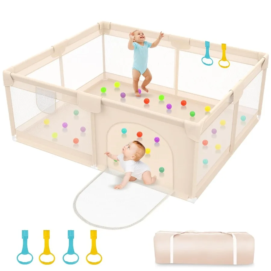 Playpen for Babies and Toddlers 79x71inch - Extra Large Baby Gate Play Pen with Soft Breathable Mesh Cover - Indoor and Outdoor
Playpen for Babies and Toddlers 79x71inch - Extra Large Baby Gate Play Pen with Soft Breathable Mesh Cover - Indoor and Outdoor