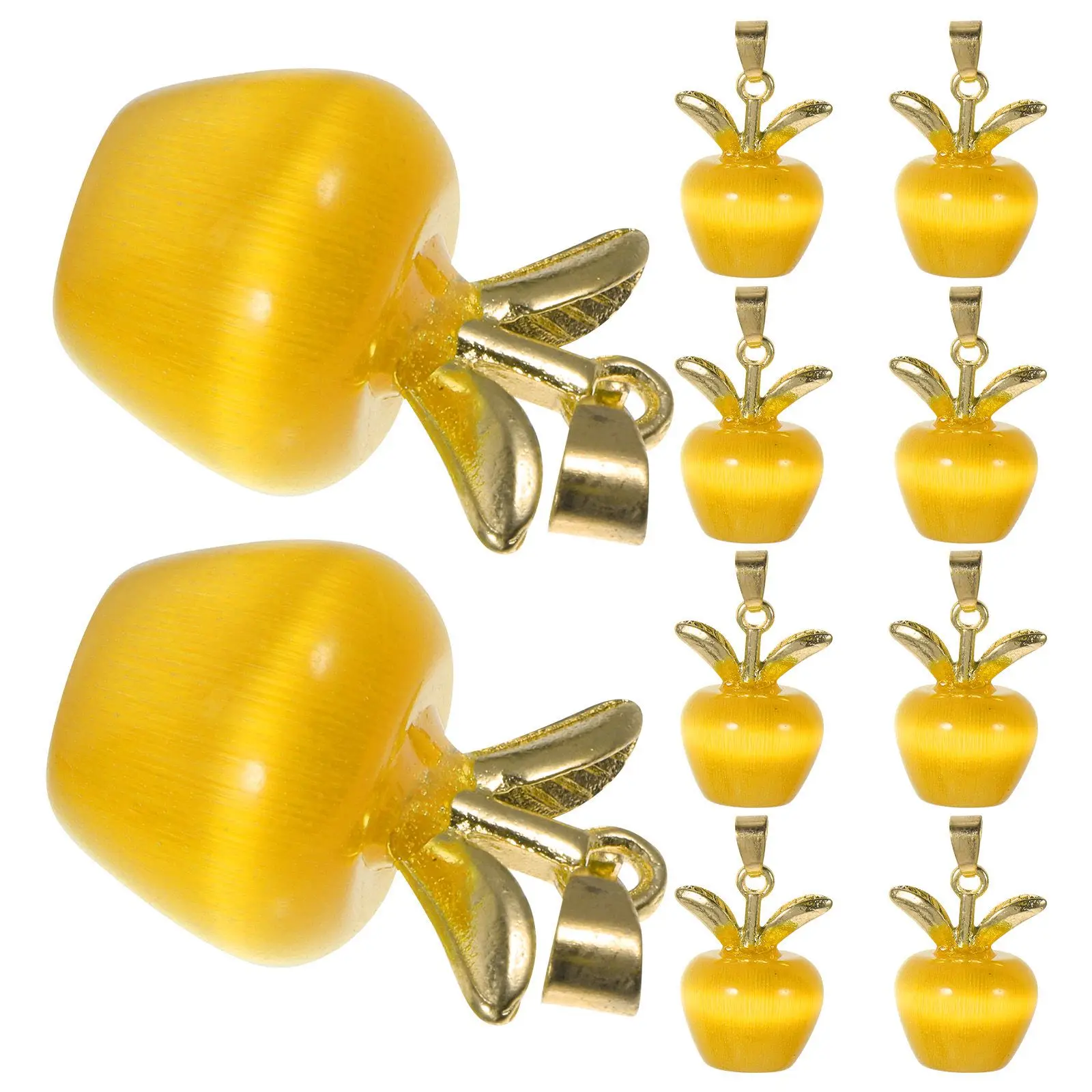 10Pcs Cat's Eye Stone Apple Pendant DIY Necklace Charms Christmas Ornaments Green Gold Jewelry Making Supplies Lightweight
10Pcs Cat's Eye Stone Apple Pendant DIY Necklace Charms Christmas Ornaments Green Gold Jewelry Making Supplies Lightweight