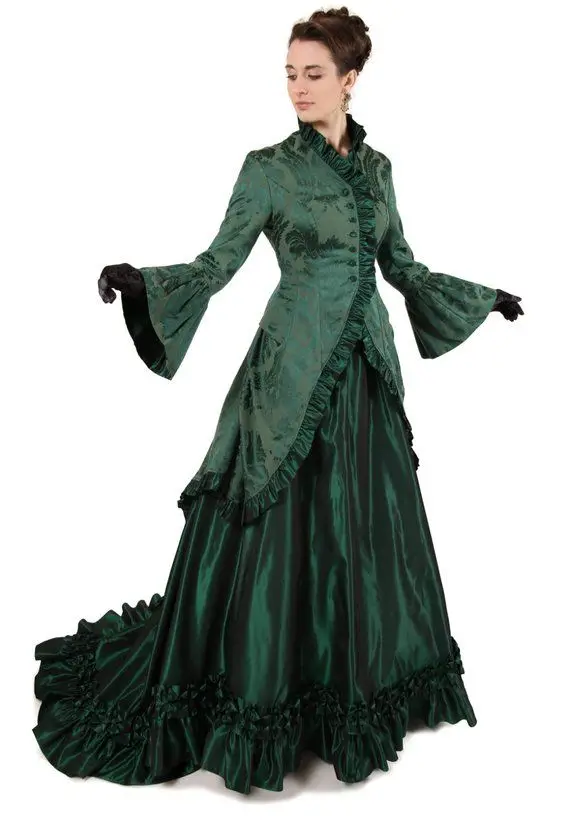 Historical Revolution 1860s Victorian Ball Gown Witch Costume Civil War Southern Belle Dress Renaissance Saloon Girls Dress
Historical Revolution 1860s Victorian Ball Gown Witch Costume Civil War Southern Belle Dress Renaissance Saloon Girls Dress